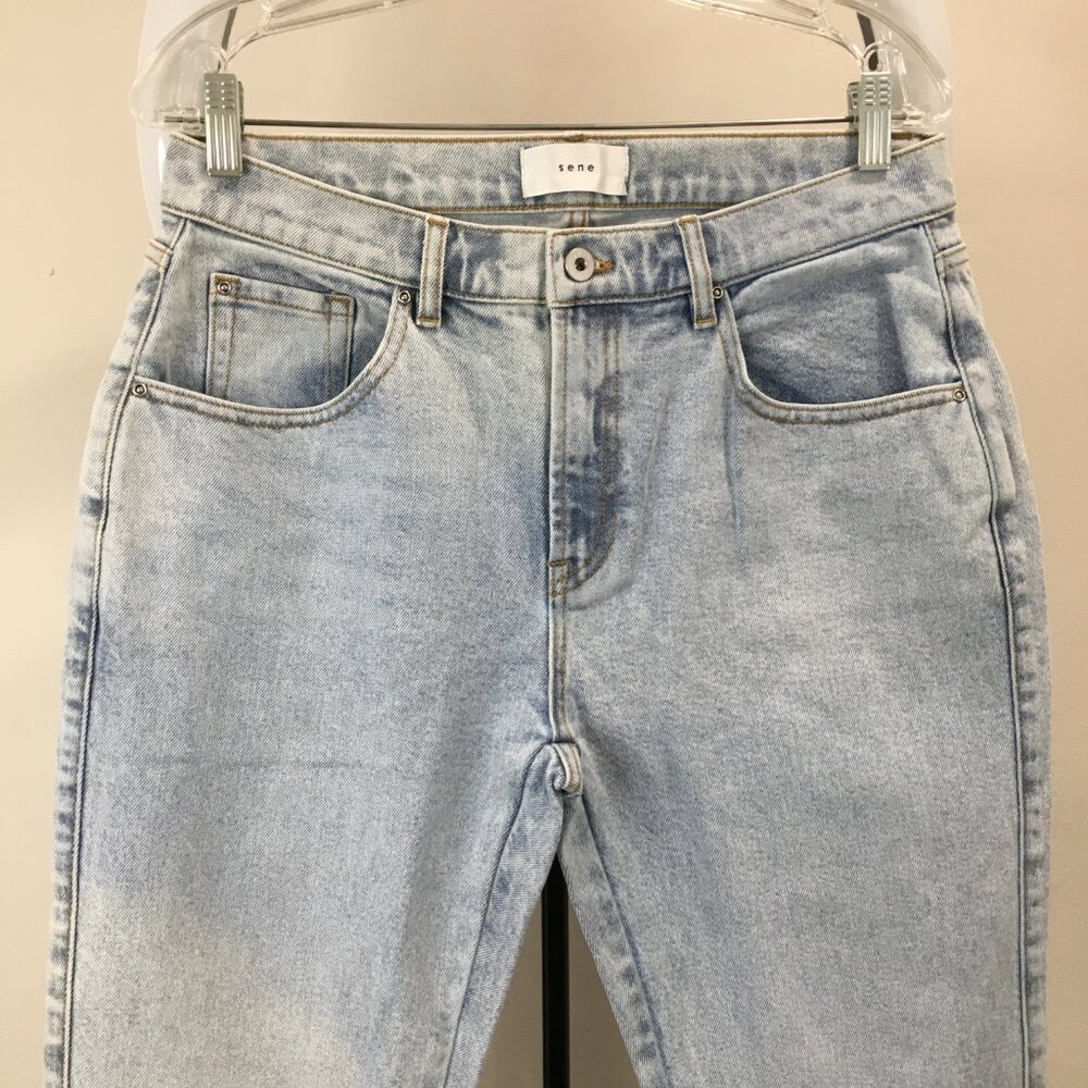 Nwot Sene Studios Light Wash Bootcut 5 Pocket Bespoke Custom Made Denim Jeans View 5